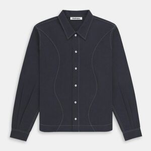 NWT Madhappy Cropped Panelled Western Shirt in Old Blue size S